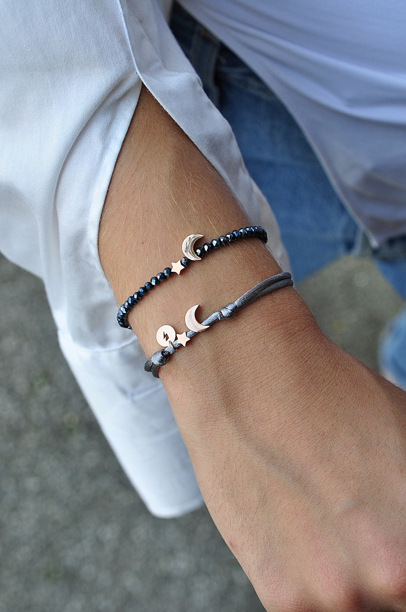 MOON & STAR silk bracelet