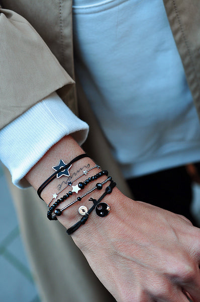 BLACK STAR silk string bracelet – SEXY PLEXY Jewelry