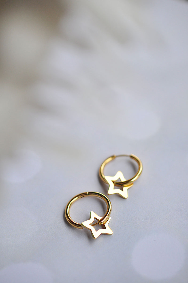 STAR OUTLINE hoop earrings / STAR OUTLINE ringovi naušnice