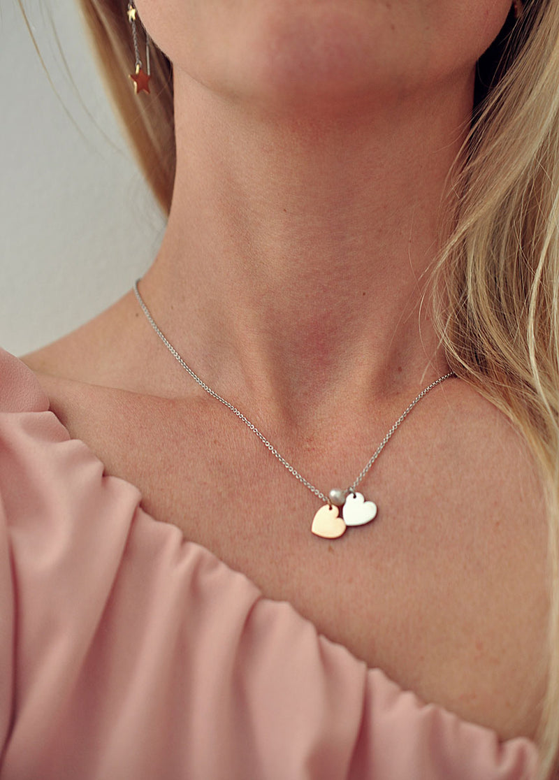 Silver plated MINI HEARTS necklace