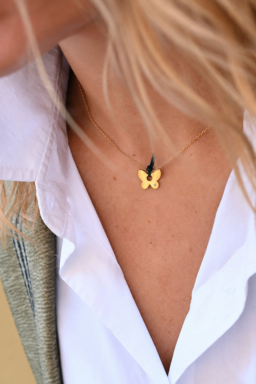 BUTTERFLY single necklace / BUTTERFLY jednostruka ogrlica