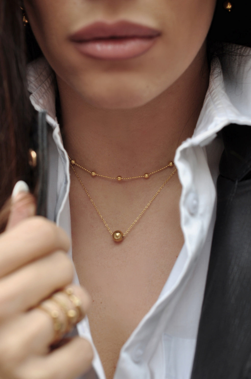 SNOW DROPS Choker Halskette