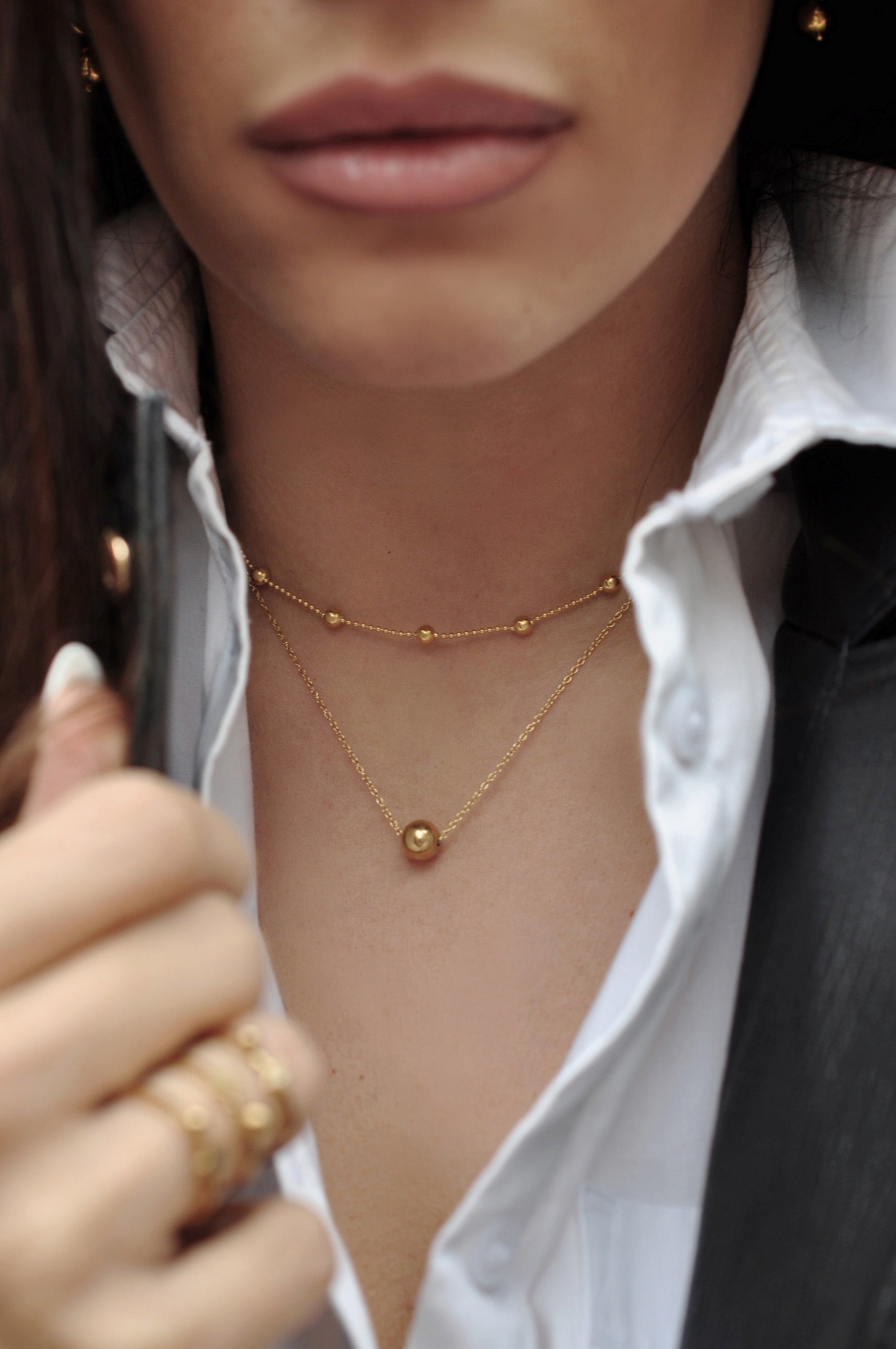 SNOW DROPS Choker Halskette