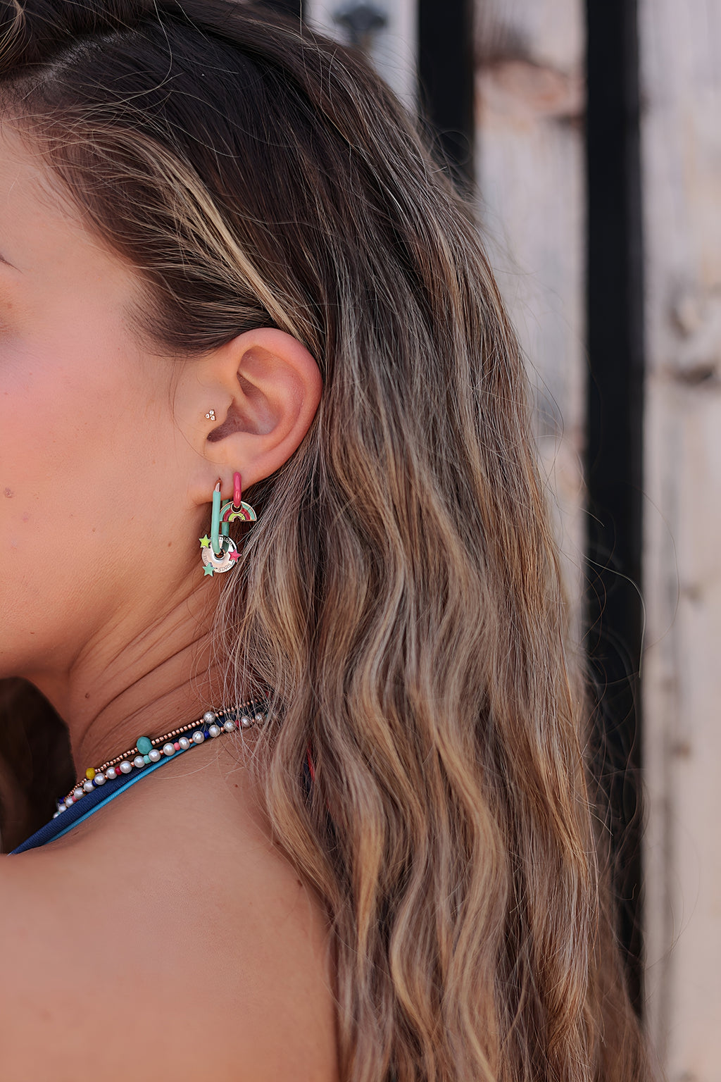 RAINBOW SANGRIA pink mini hoops / RAINBOW SANGRIA rozi mini ringovi