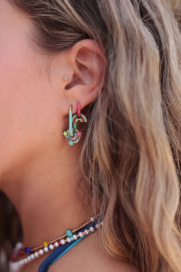 RAINBOW SANGRIA pink mini hoops / RAINBOW SANGRIA rozi mini ringovi