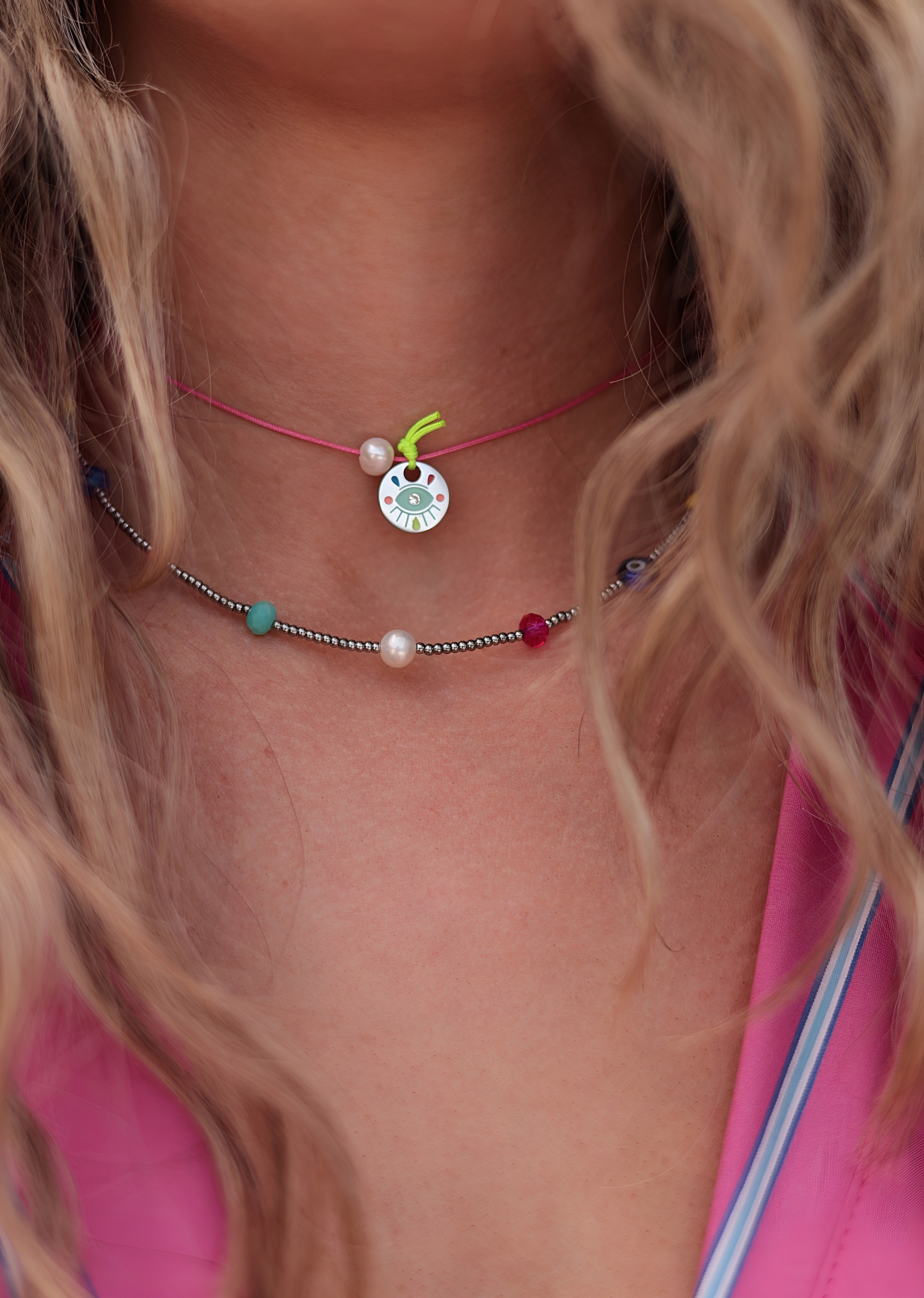 PINA COLADA string choker necklace / PINA COLADA ogrlica uz vrat