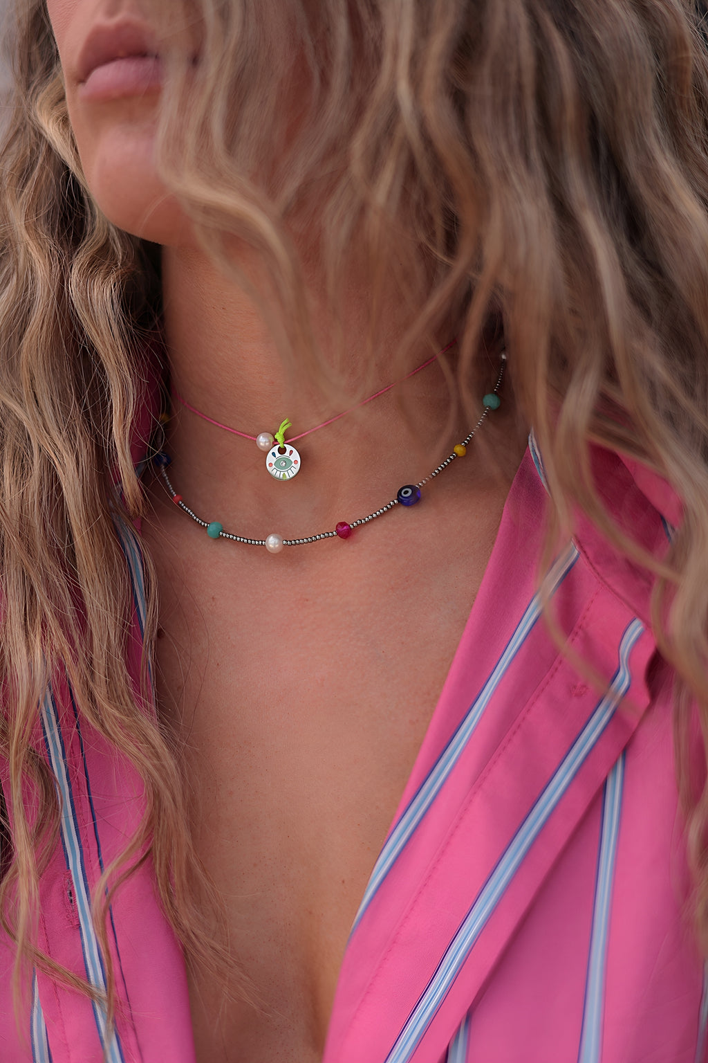 PINA COLADA string choker necklace / PINA COLADA ogrlica uz vrat