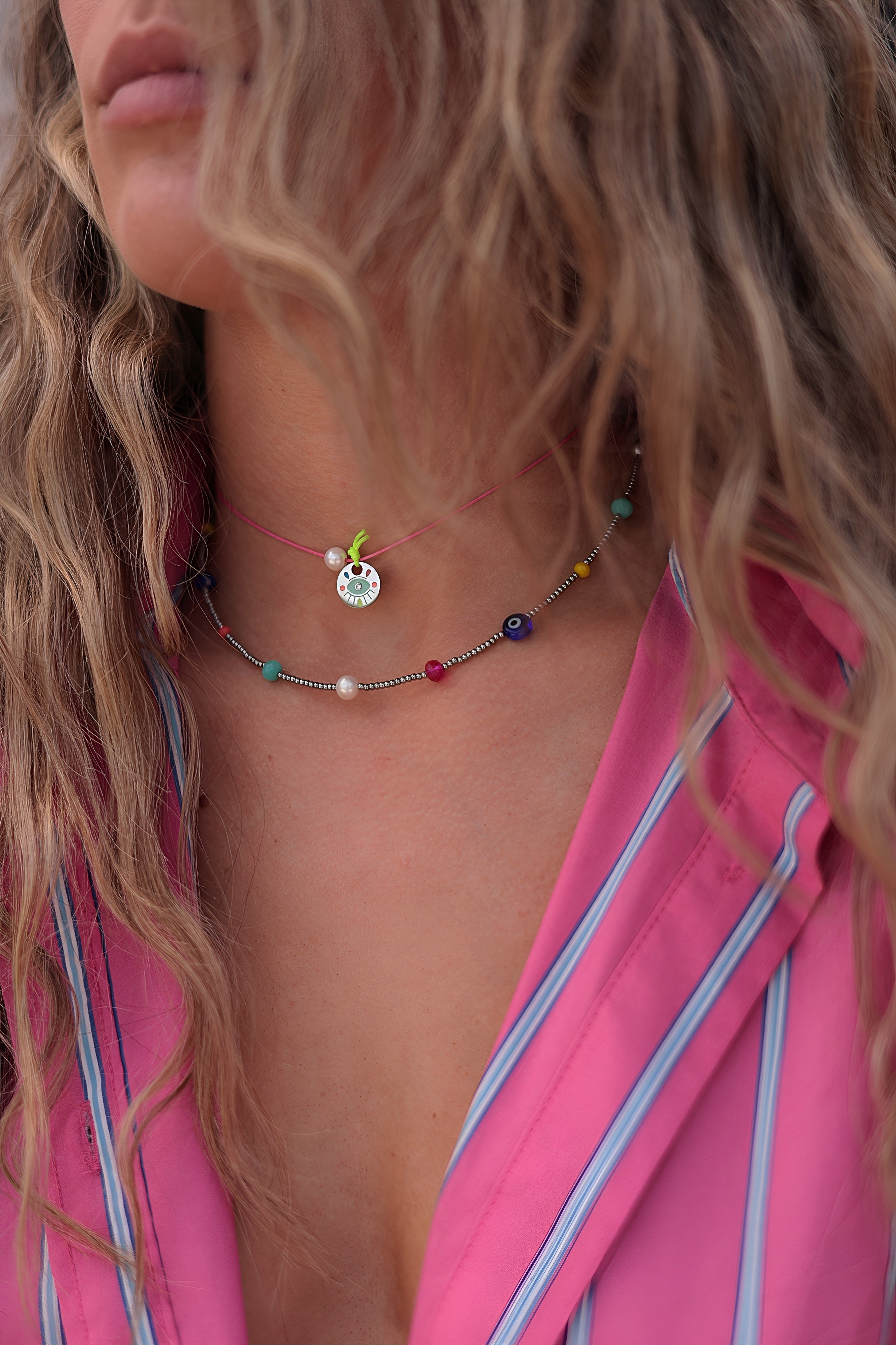 PINA COLADA string choker necklace / PINA COLADA ogrlica uz vrat