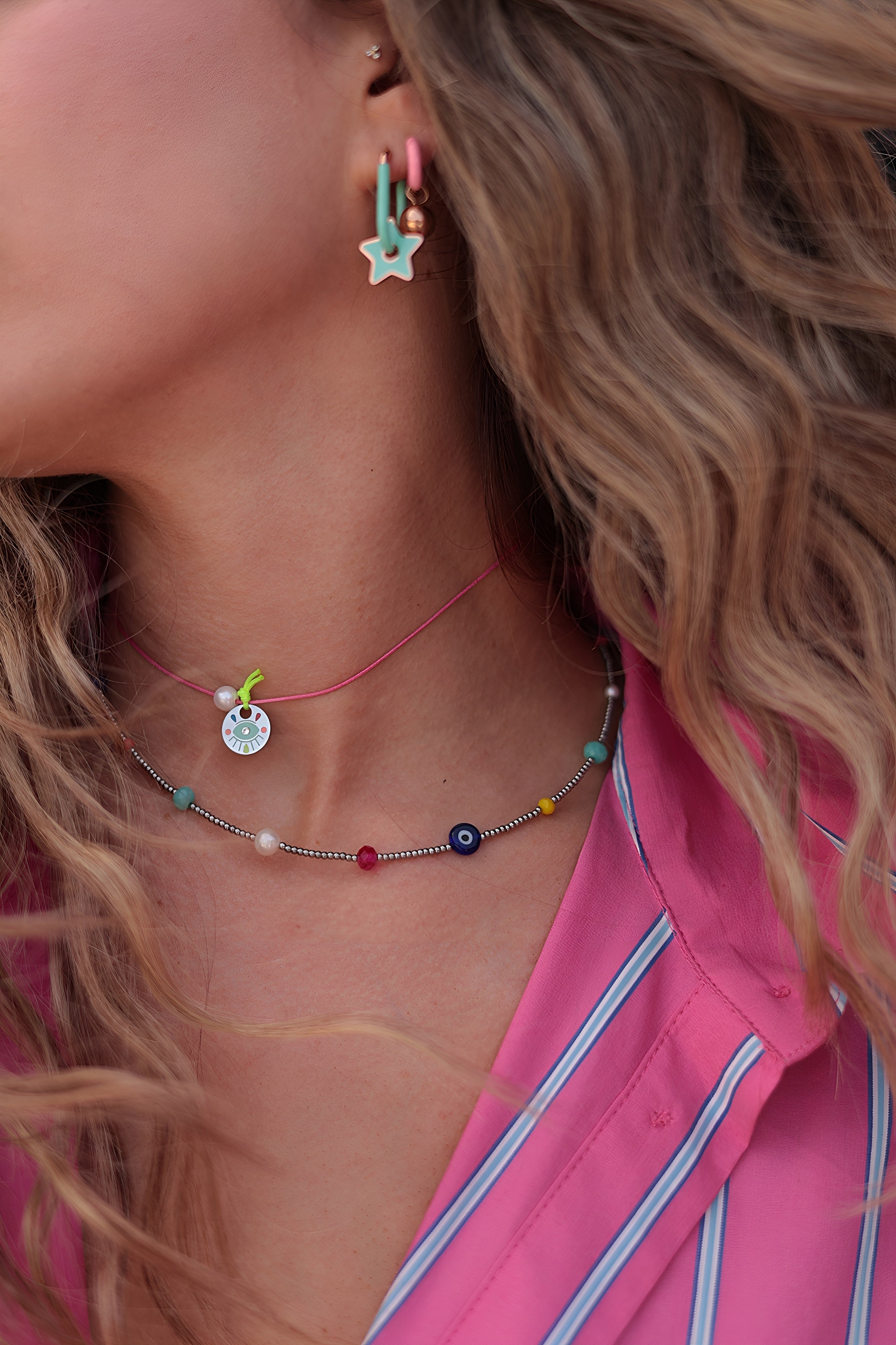 PINA COLADA string choker necklace / PINA COLADA ogrlica uz vrat
