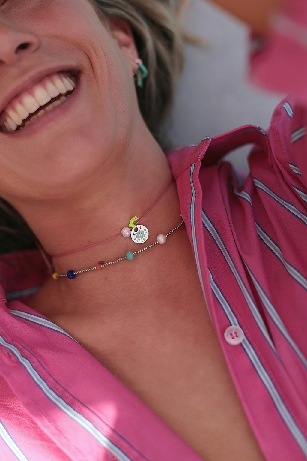 PINA COLADA string choker necklace / PINA COLADA ogrlica uz vrat