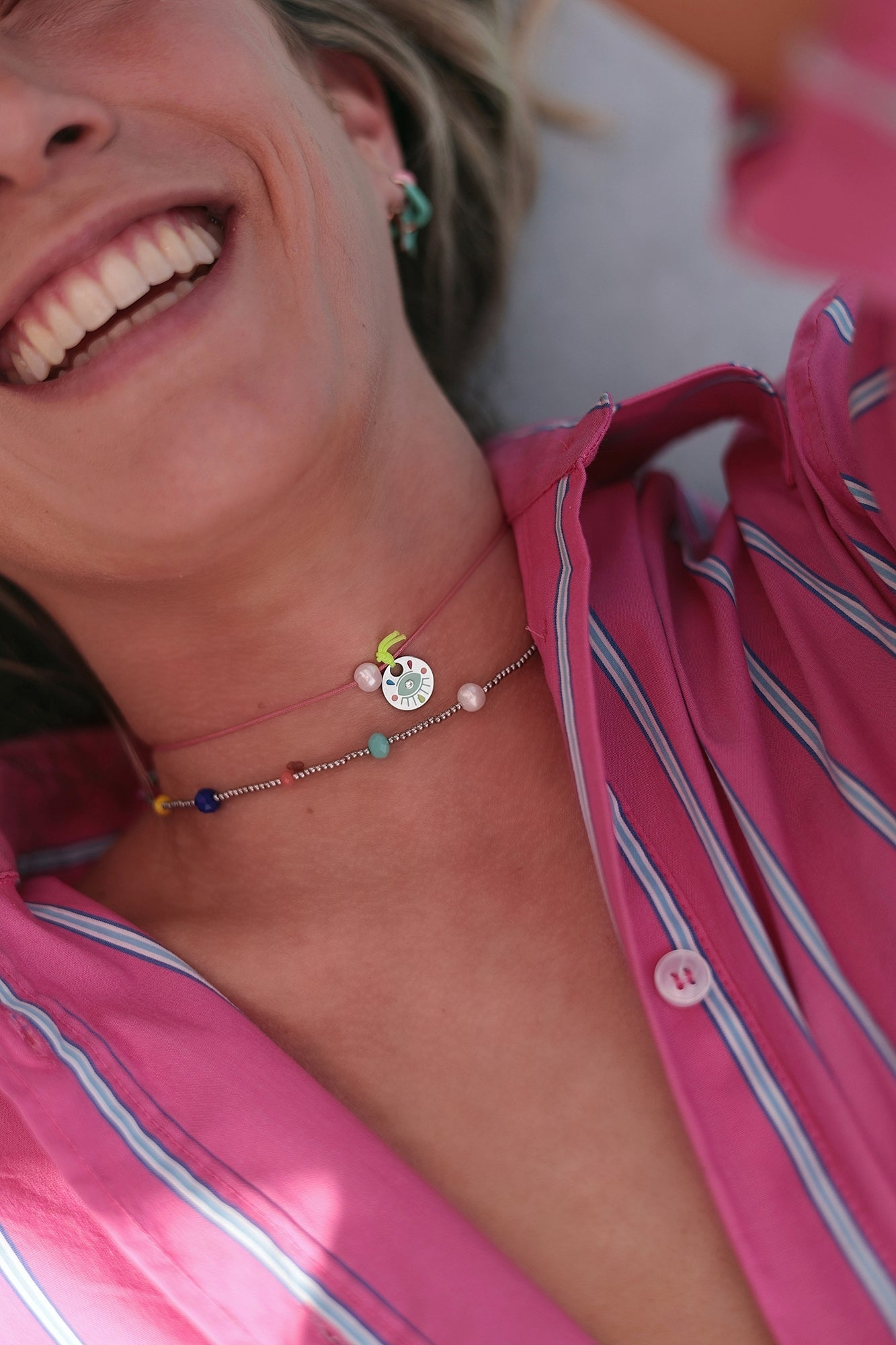 PINA COLADA string choker necklace / PINA COLADA ogrlica uz vrat