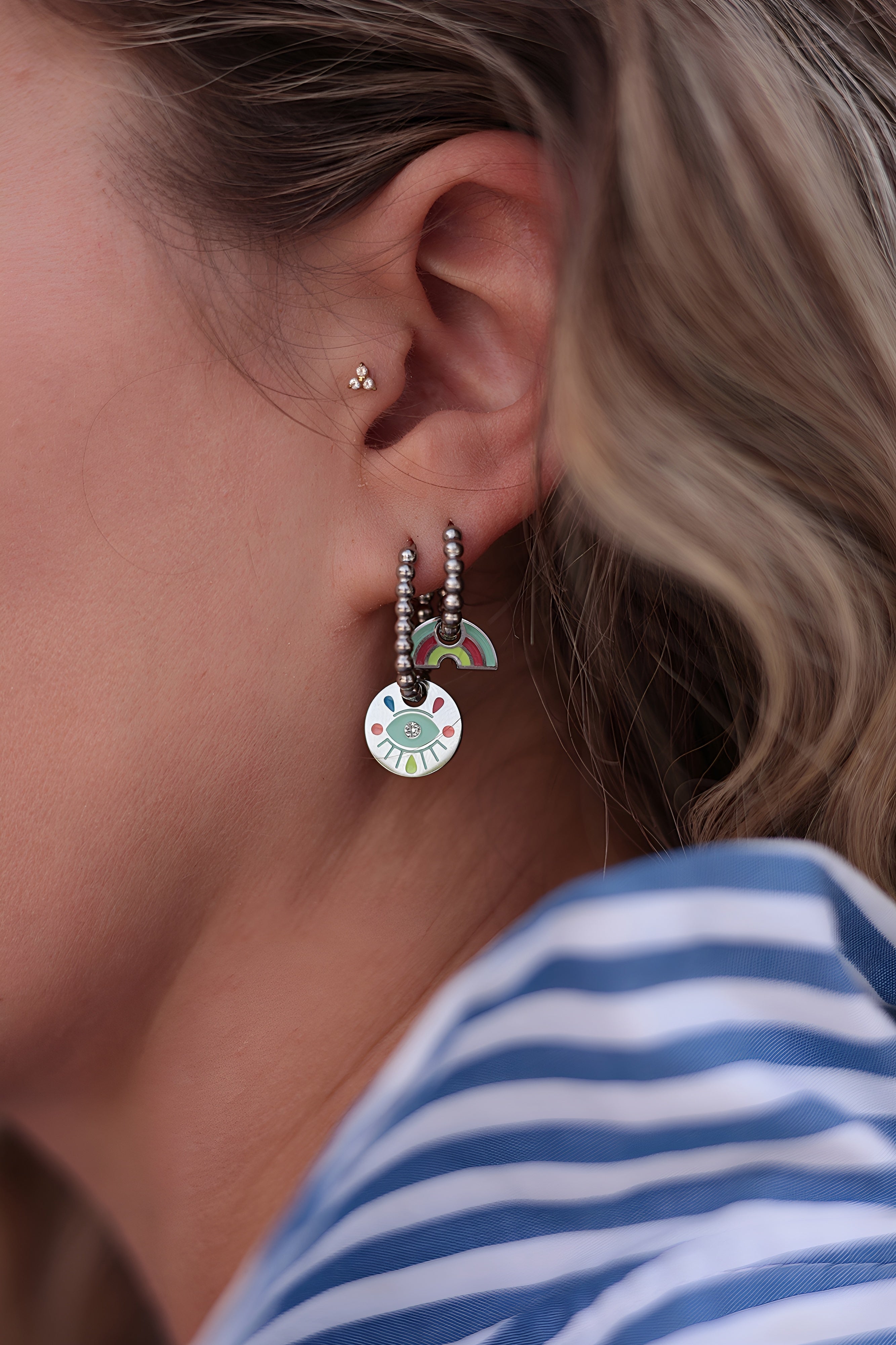 PINA COLADA oval drop hoops / PINA COLADA ovalni ring