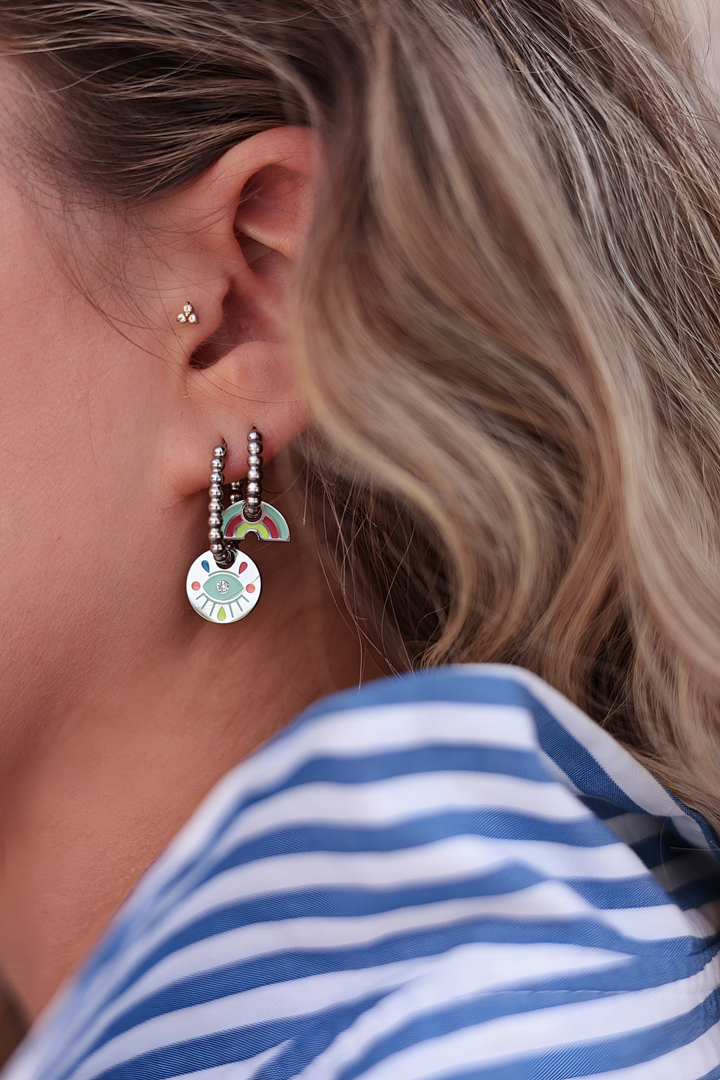 PINA COLADA oval drop hoops / PINA COLADA ovalni ring