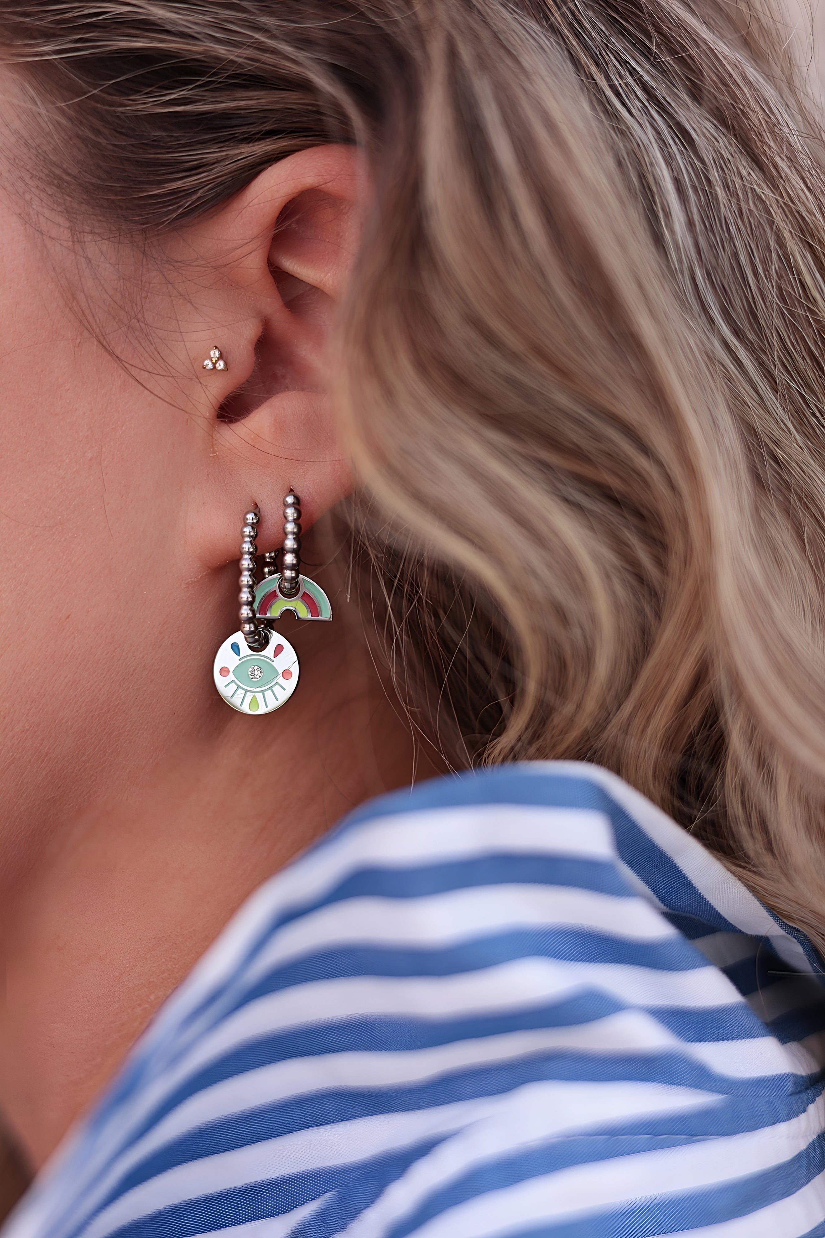 PINA COLADA oval drop hoops / PINA COLADA ovalni ring