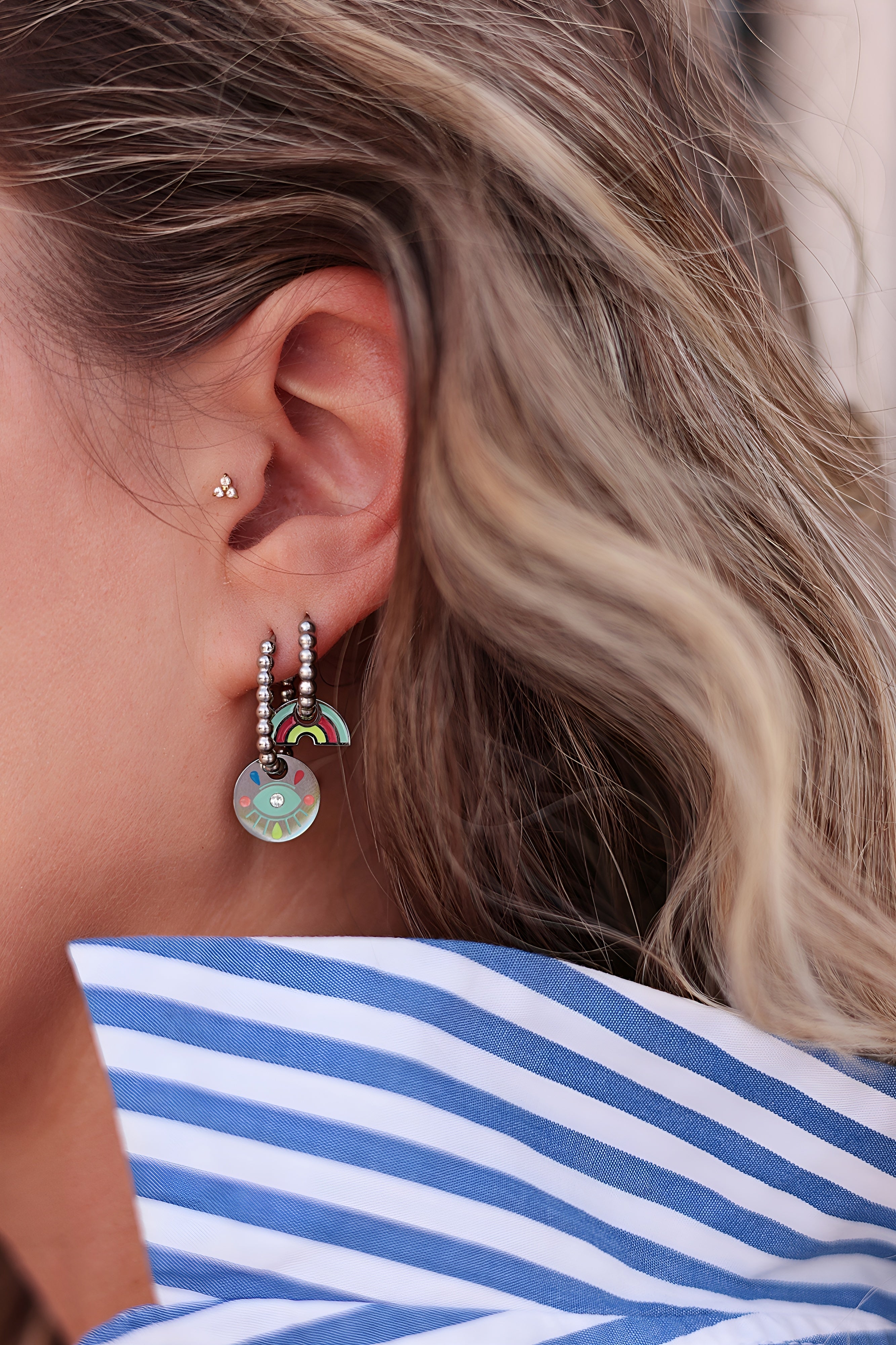 PINA COLADA oval drop hoops / PINA COLADA ovalni ring