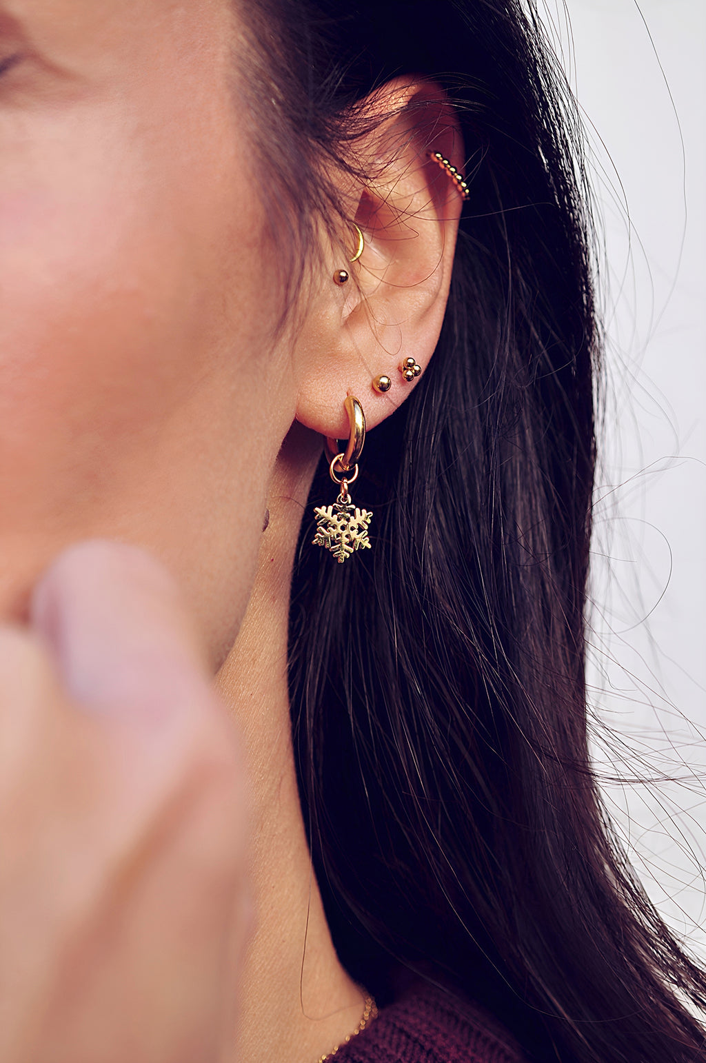 SNOWFLAKE mini hoops / SNOWFLAKE mini ringovi