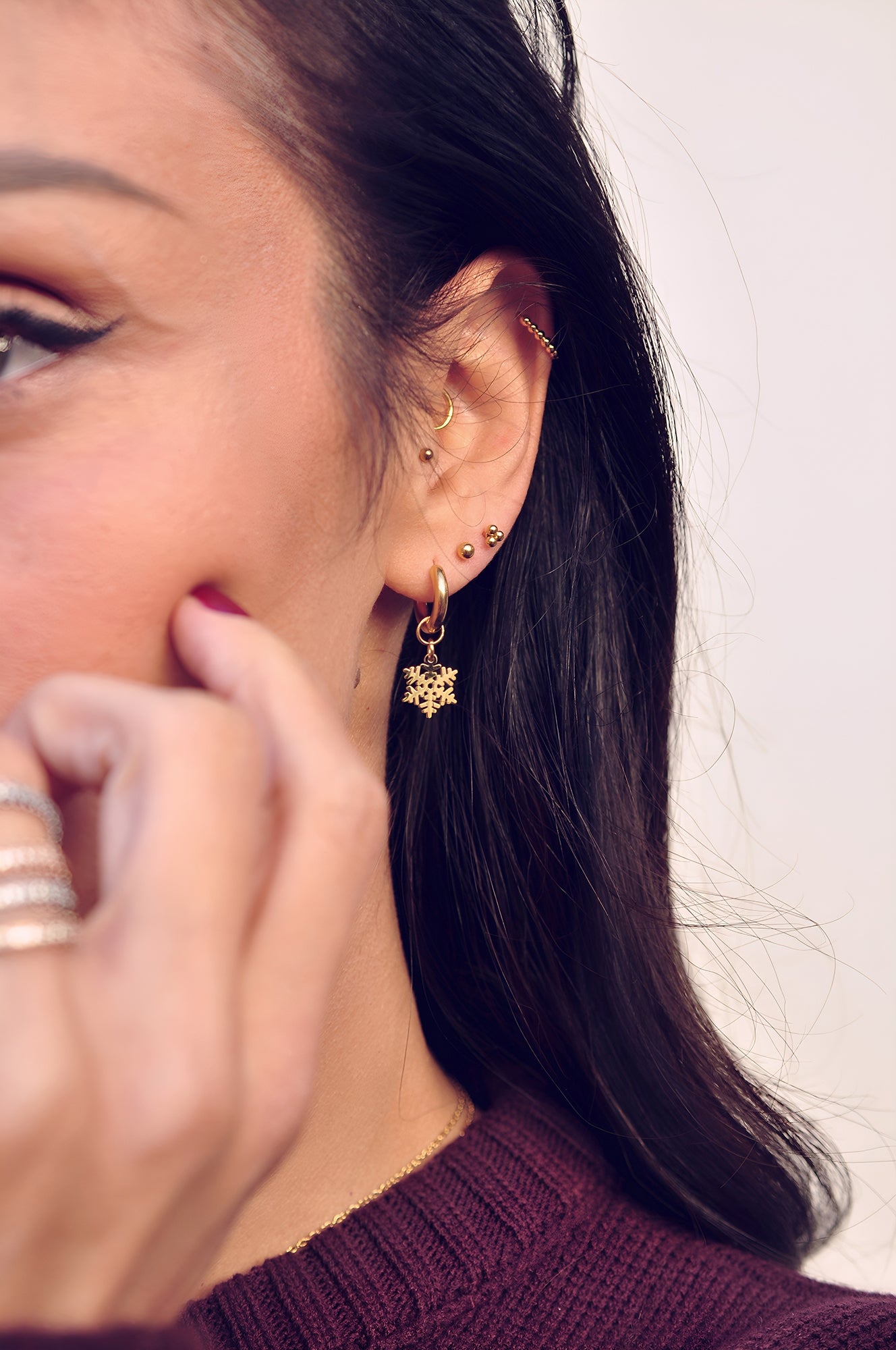 SNOWFLAKE mini hoops / SNOWFLAKE mini ringovi