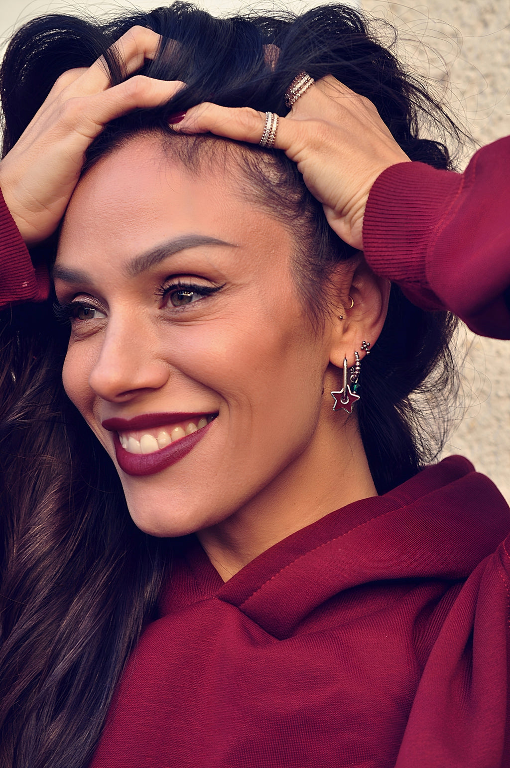 MOON STONE dot classic hoops / MOON STONE dot klasični ringovi