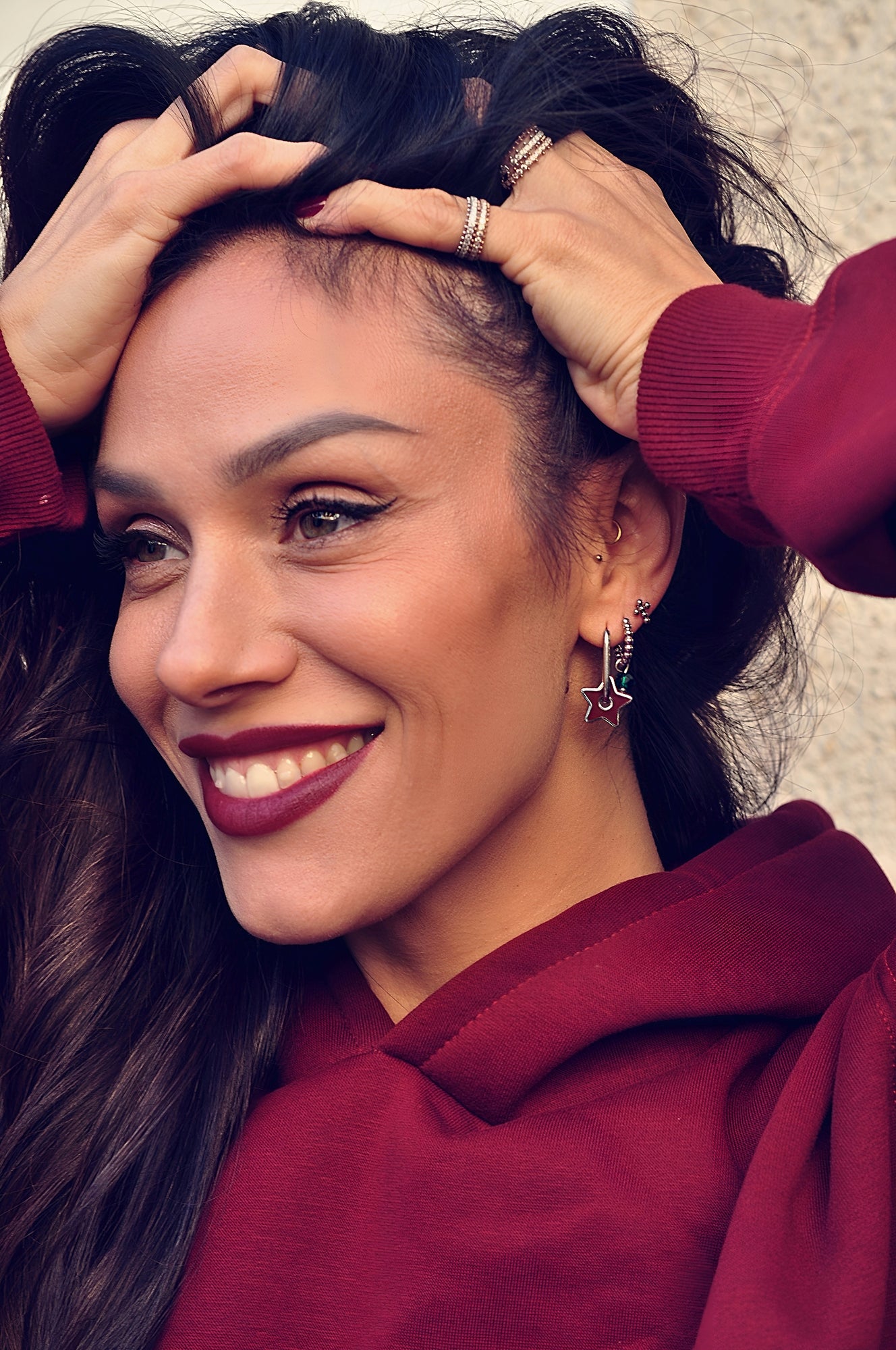 MOON STONE dot classic hoops / MOON STONE dot klasični ringovi