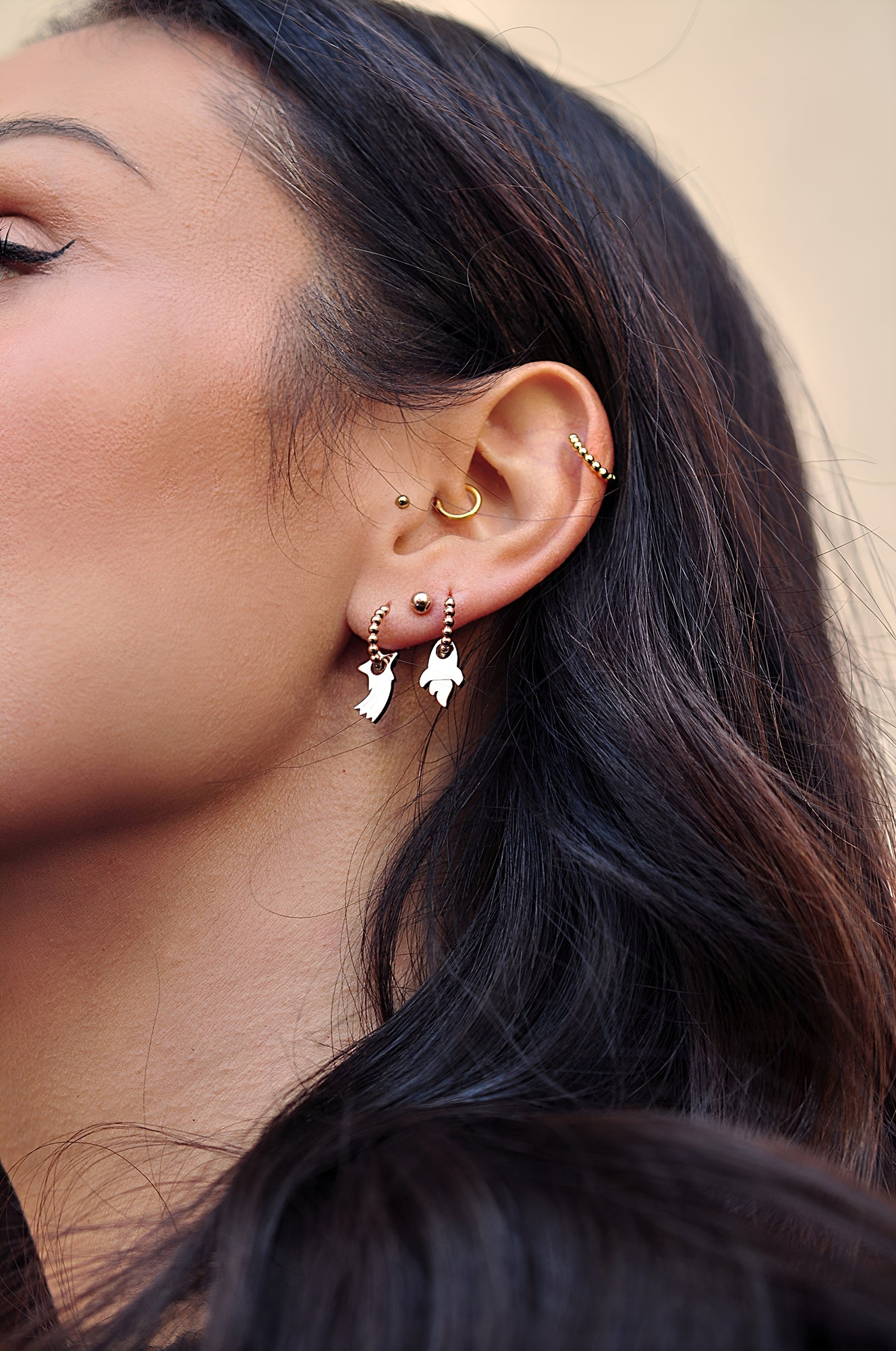 SHOOTING STAR mini dot hoops / SHOOTING STAR mini dot ringovi