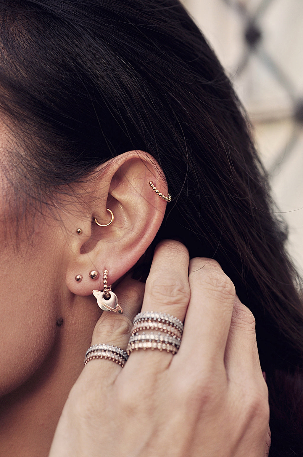 SATURN mini dot hoops / SATURN mini dot ringovi