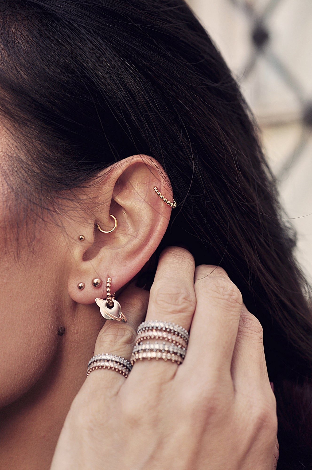 SATURN mini dot hoops / SATURN mini dot ringovi