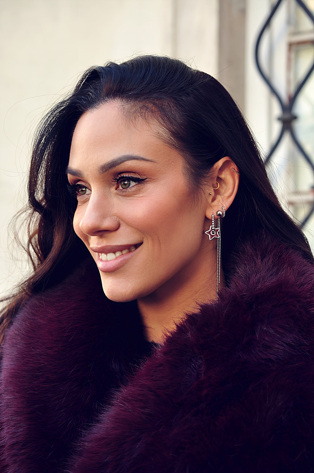 BURGUNDY STAR dot oval hoops / BURGUNDY STAR dot ovalni ringovi