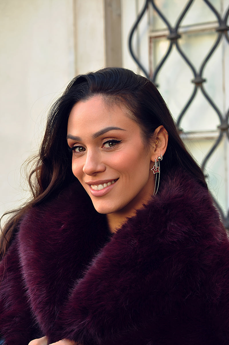 BURGUNDY STAR dot oval hoops / BURGUNDY STAR dot ovalni ringovi