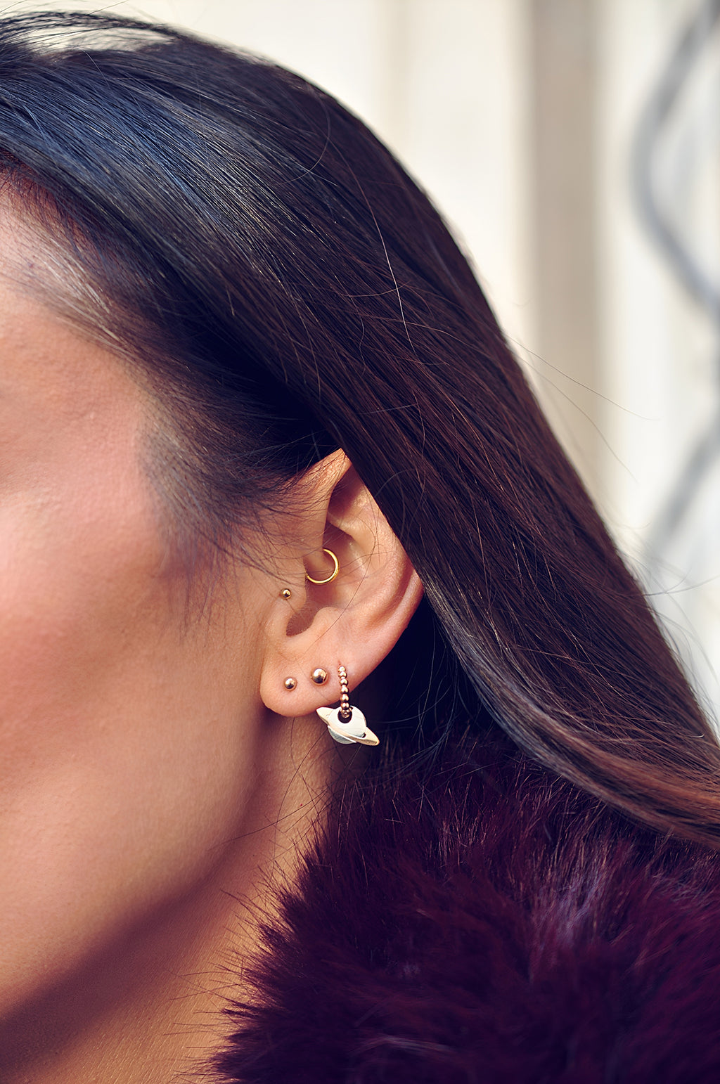 SATURN mini dot hoops / SATURN mini dot ringovi