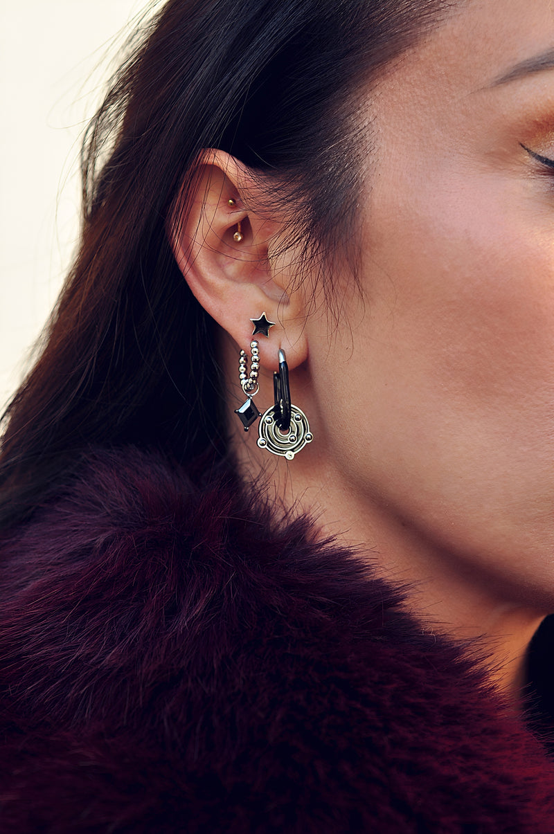 BLACK ROCK dot classic hoops / BLACK ROCK dot klasični ringovi