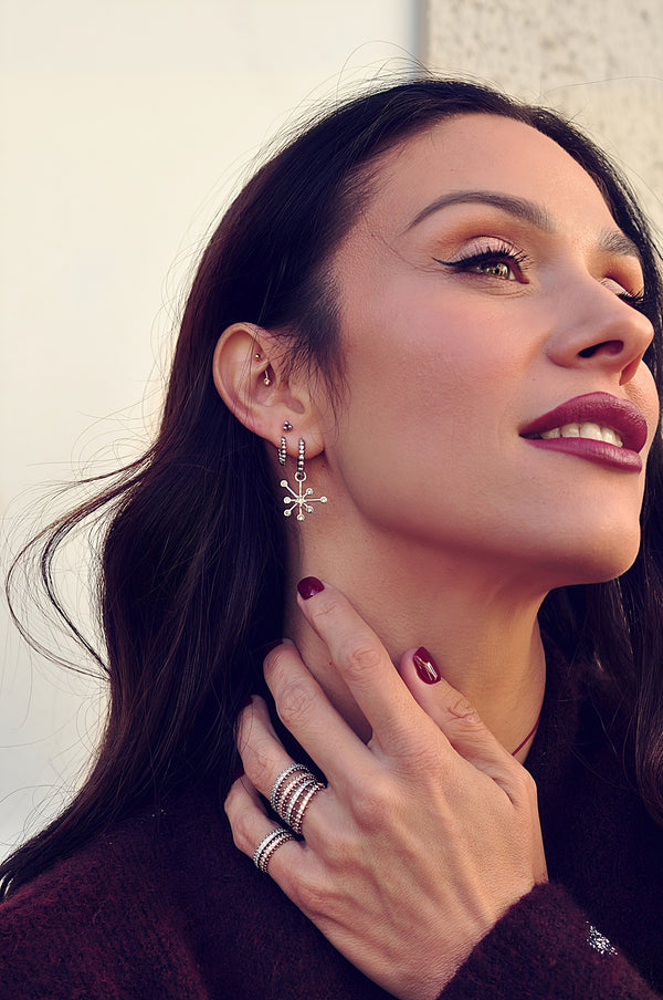 NIGHT SPARK dot classic hoops / NIGHT SPARK dot klasični ringovi