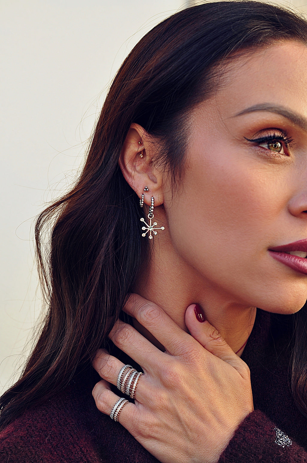 NIGHT SPARK dot classic hoops / NIGHT SPARK dot klasični ringovi