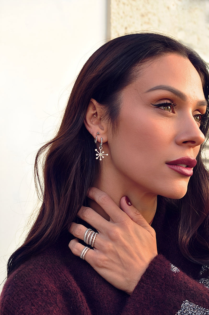 NIGHT SPARK dot classic hoops / NIGHT SPARK dot klasični ringovi