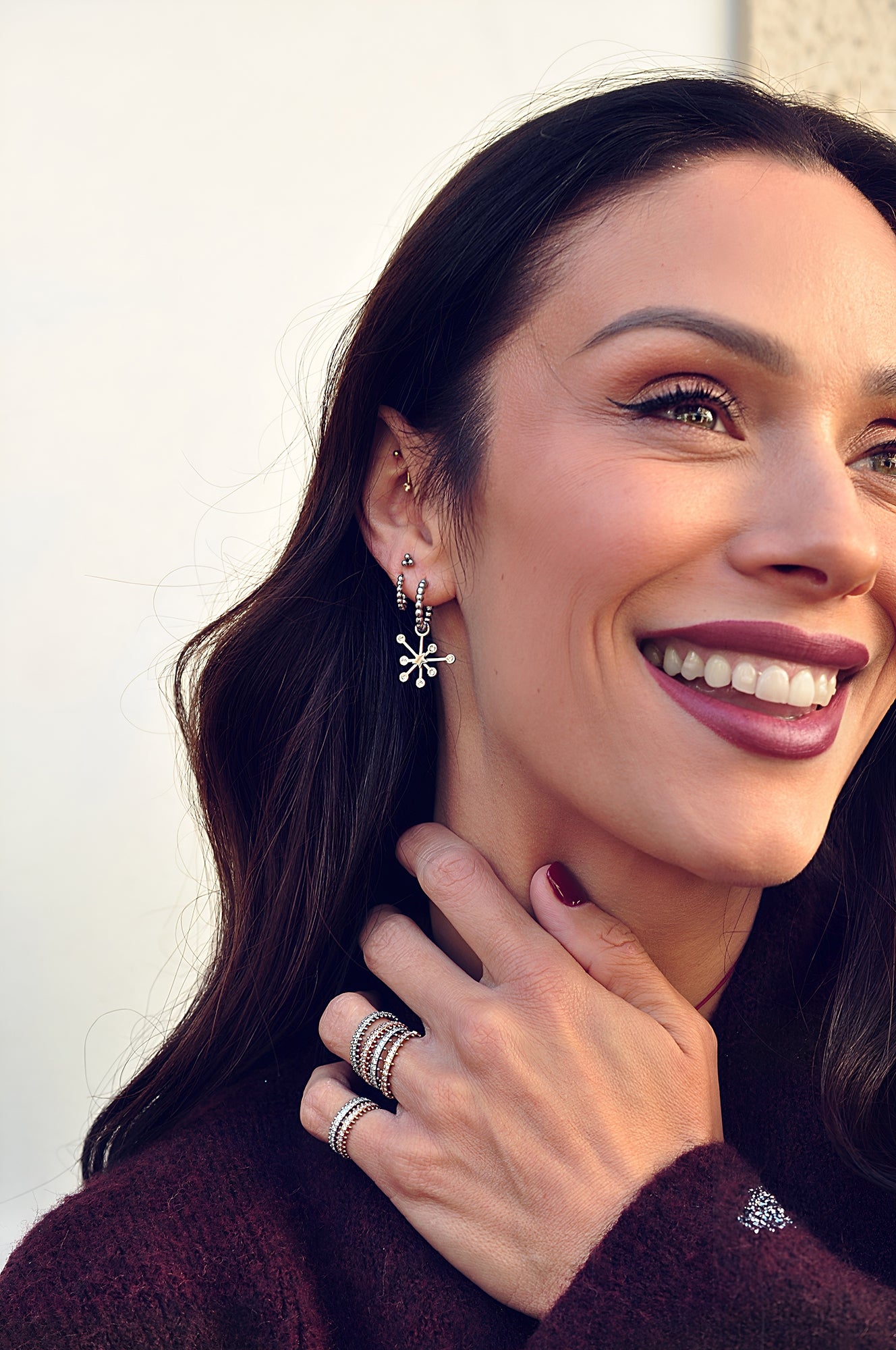 NIGHT SPARK dot classic hoops / NIGHT SPARK dot klasični ringovi