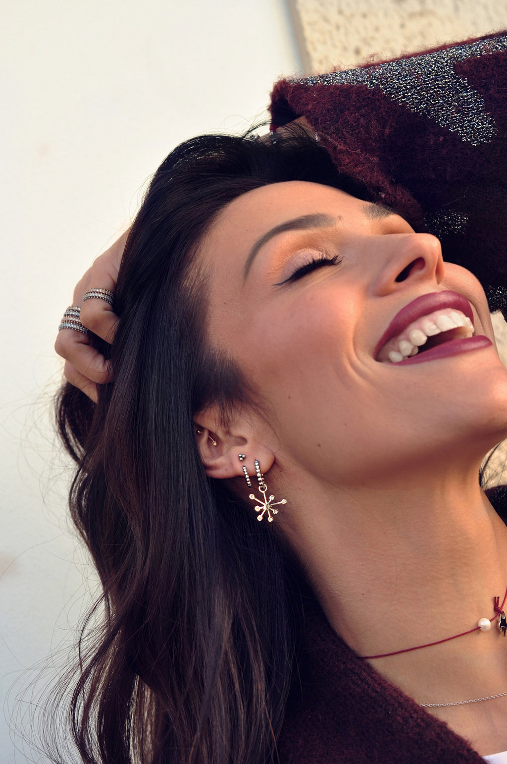 NIGHT SPARK dot classic hoops / NIGHT SPARK dot klasični ringovi