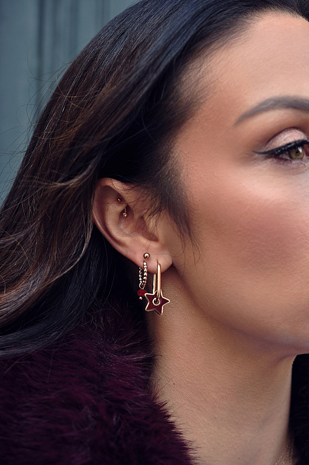 BURGUNDY STAR oval hoops / BURGUNDY STAR ovalni ringovi
