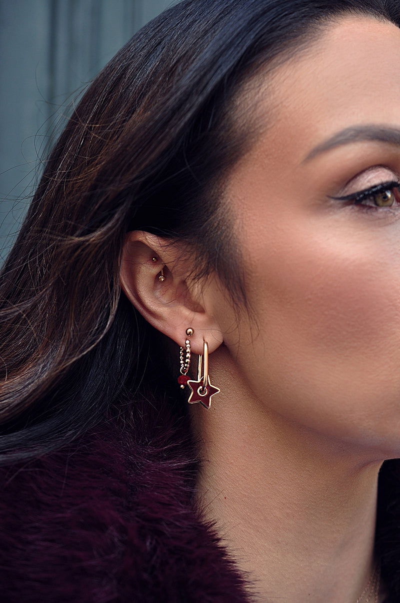 BURGUNDY STAR oval hoops / BURGUNDY STAR ovalni ringovi