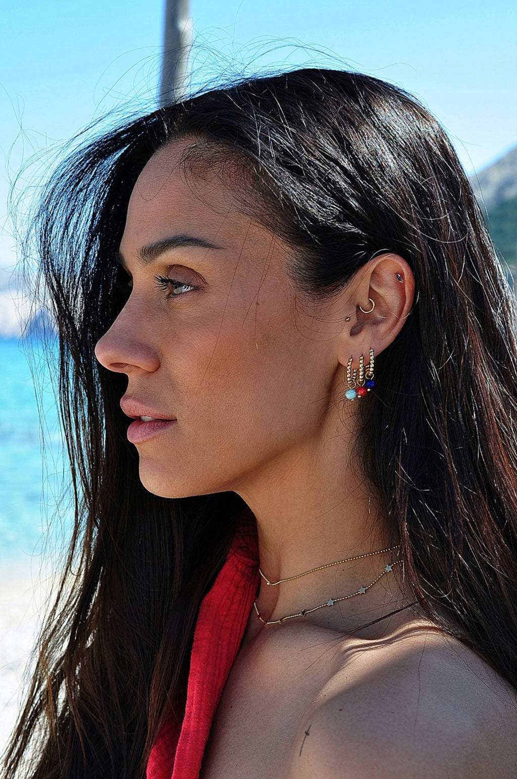 SUMMER STONE dot classic hoops / SUMMER STONE dot classic hoops