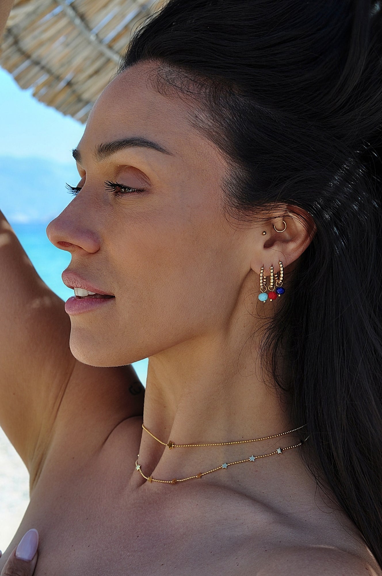SUMMER STONE dot classic hoops / SUMMER STONE dot classic hoops