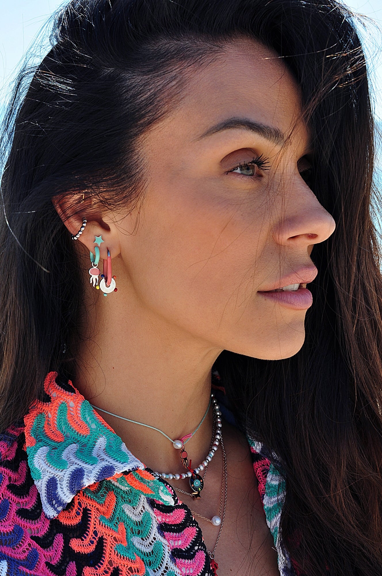 TURQUOISE WAVES stud earrings / TURQUOISE WAVES stud naušnice