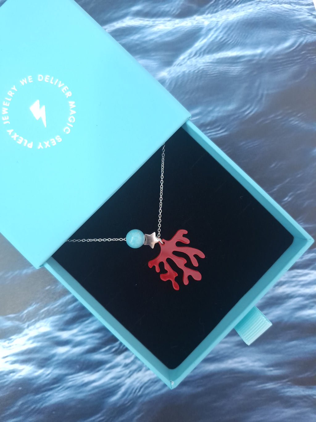 CORAL plexiglass necklace / CORAL pleksiglas ogrlica