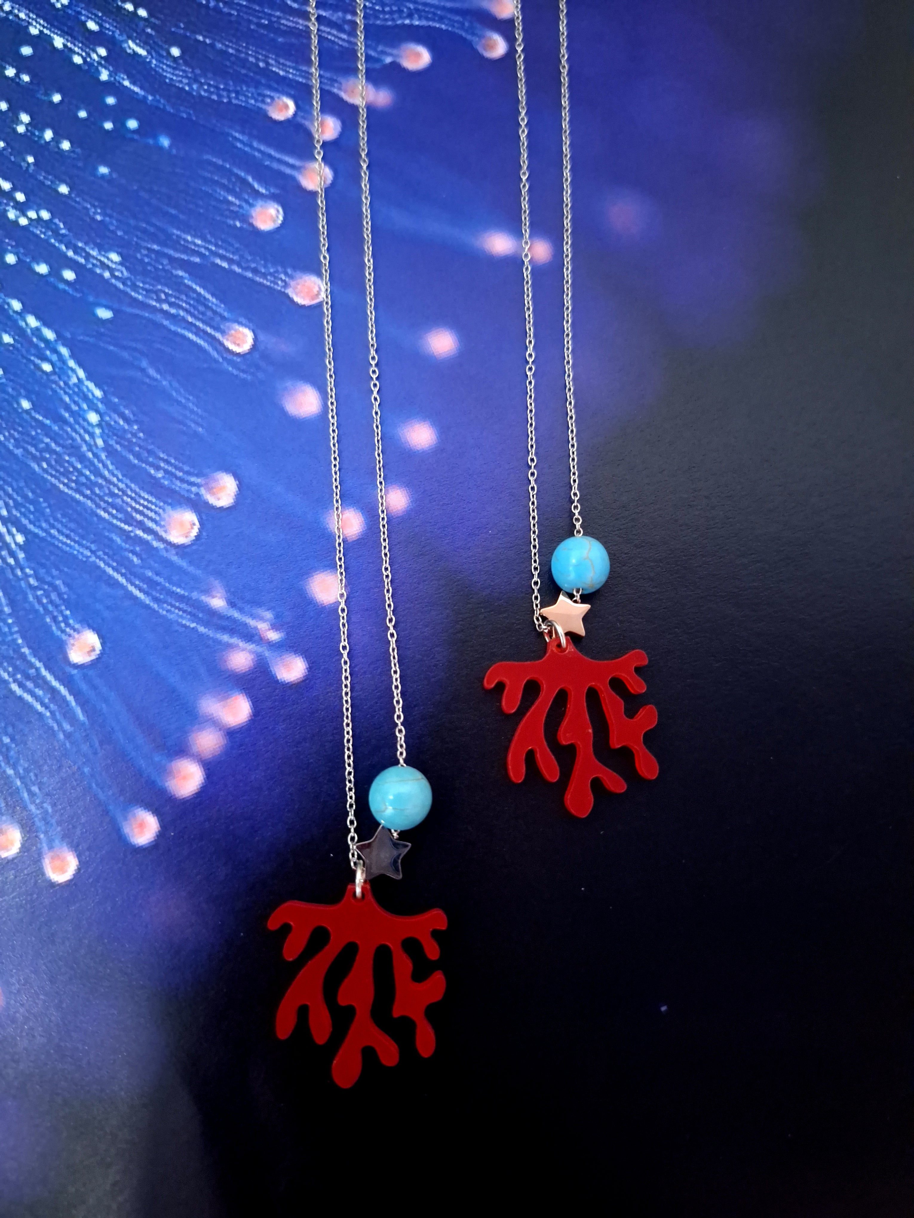 CORAL plexiglass necklace / CORAL pleksiglas ogrlica