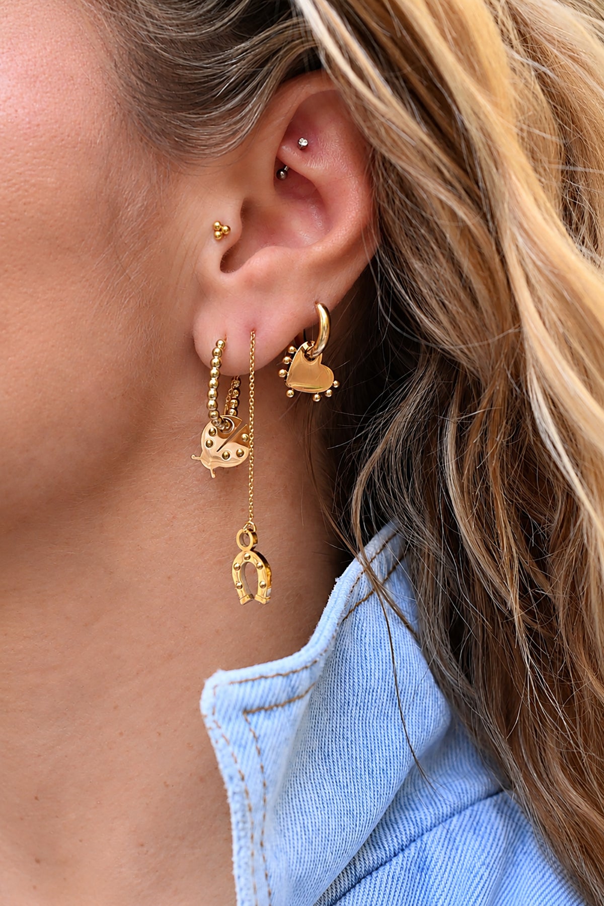 LADYBUG dot oval hoops / LADYBUG dot ovalni ringovi