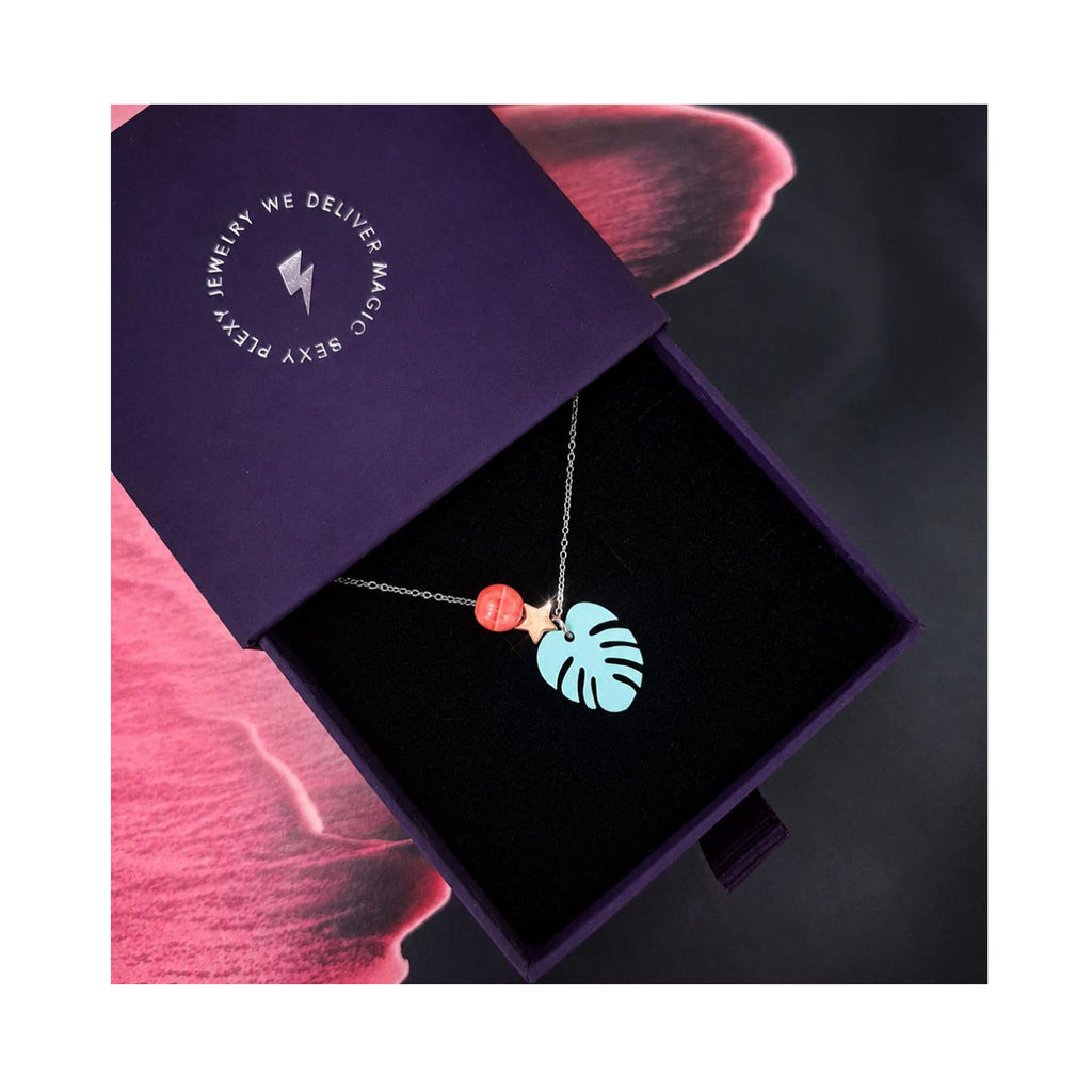 MONSTERA plexiglass necklace / MONSTERA pleksiglas ogrlica