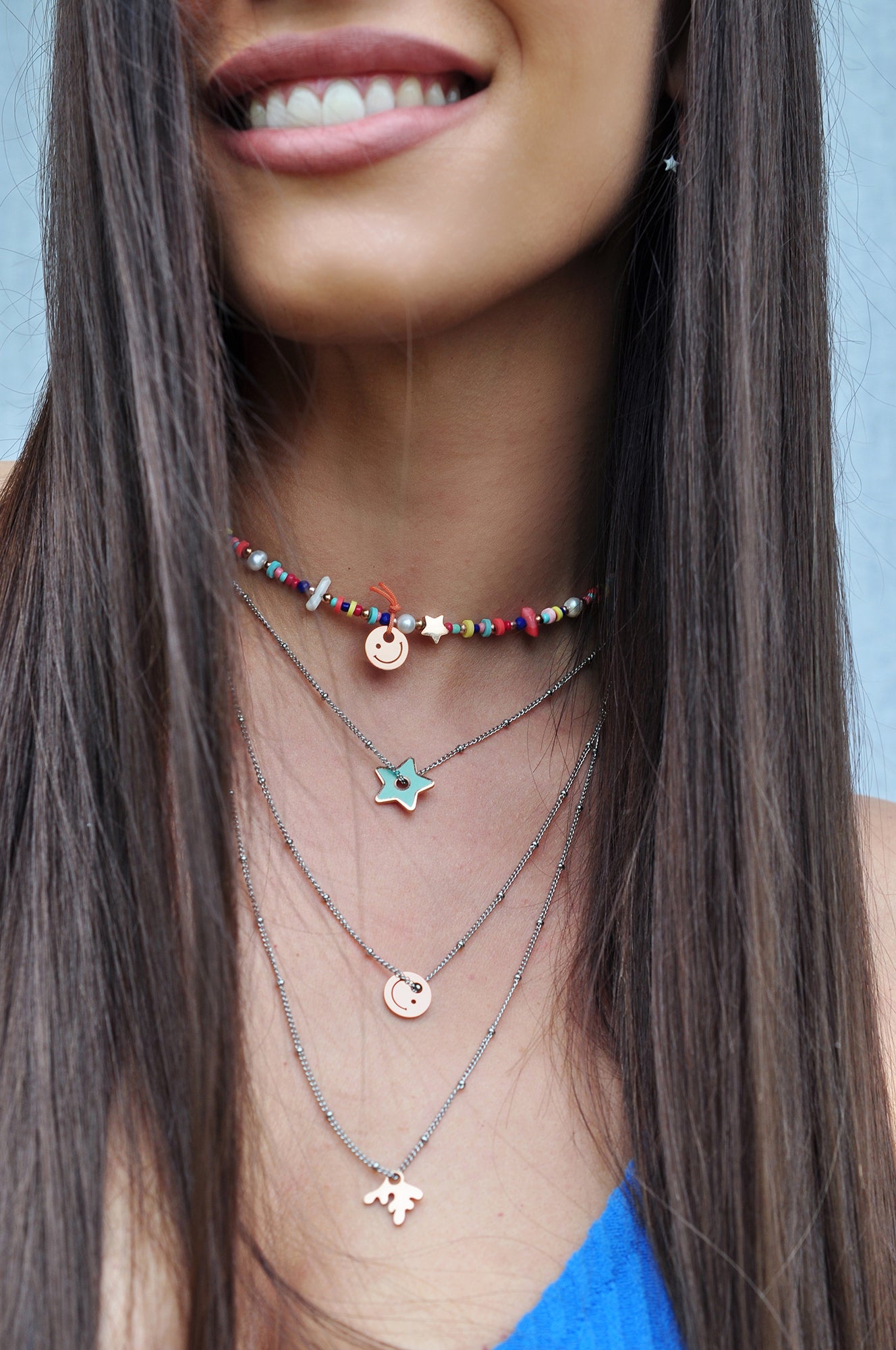HAPPY PEOPLE triple necklace