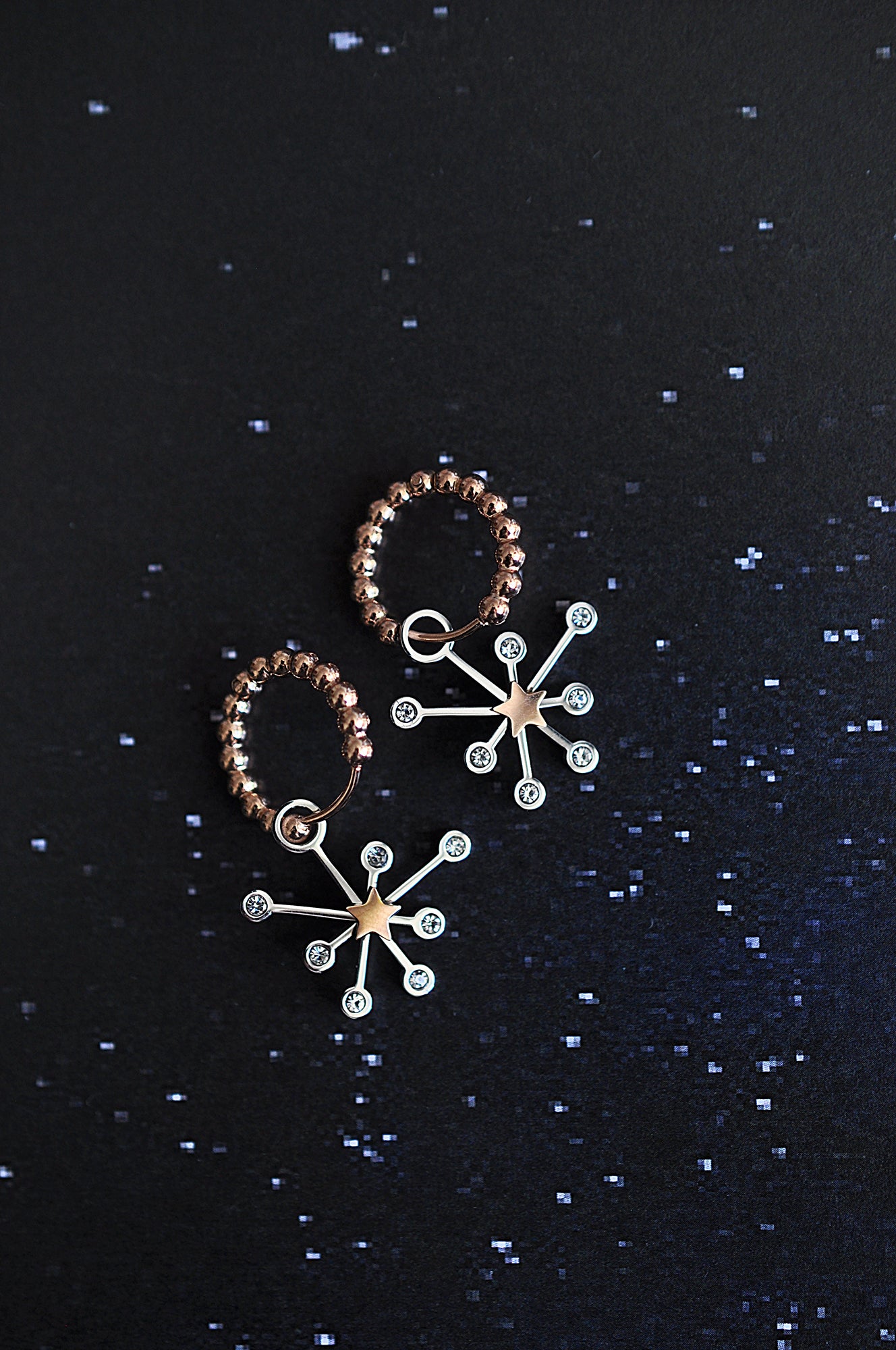 NIGHT SPARK dot classic hoops / NIGHT SPARK dot klasični ringovi