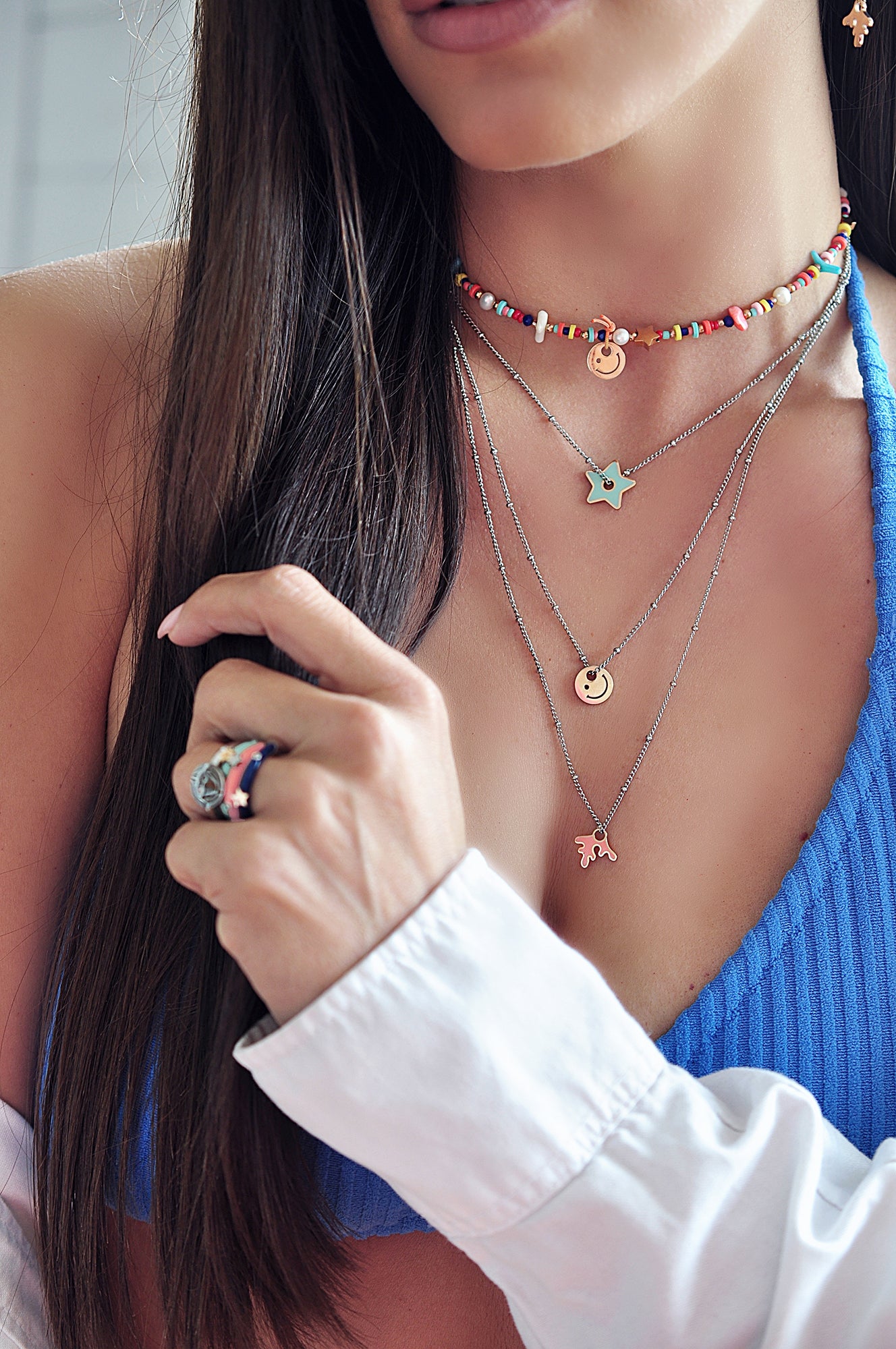 HAPPY PEOPLE triple necklace