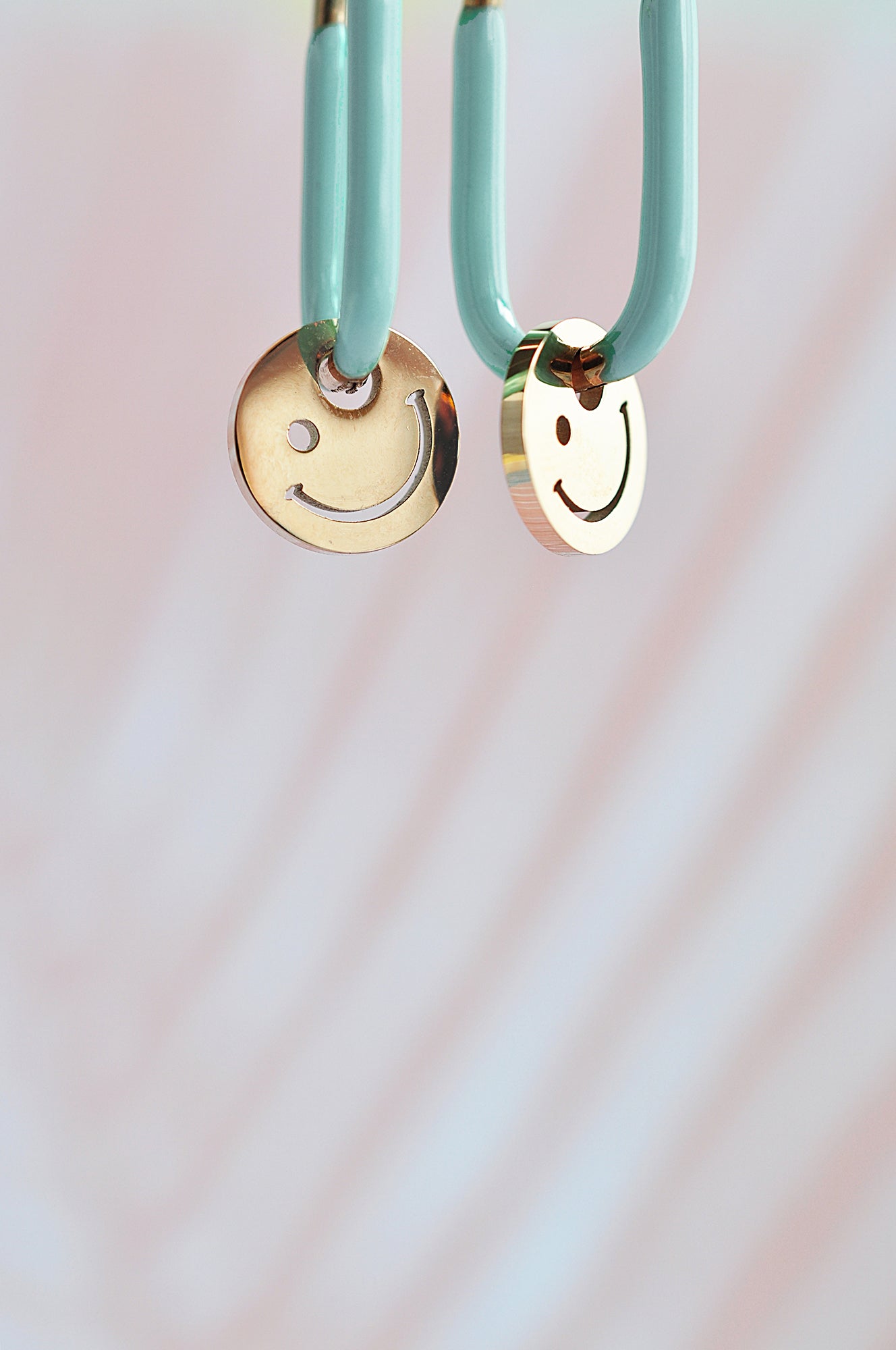 TURQUOISE SMILE oval hoops
