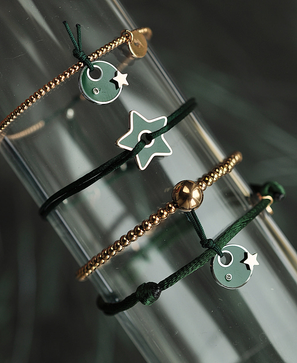 Svilena zapestnica GREEN STAR