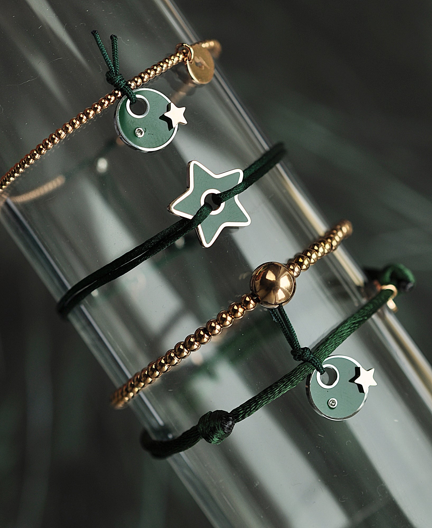 Svilena zapestnica GREEN STAR